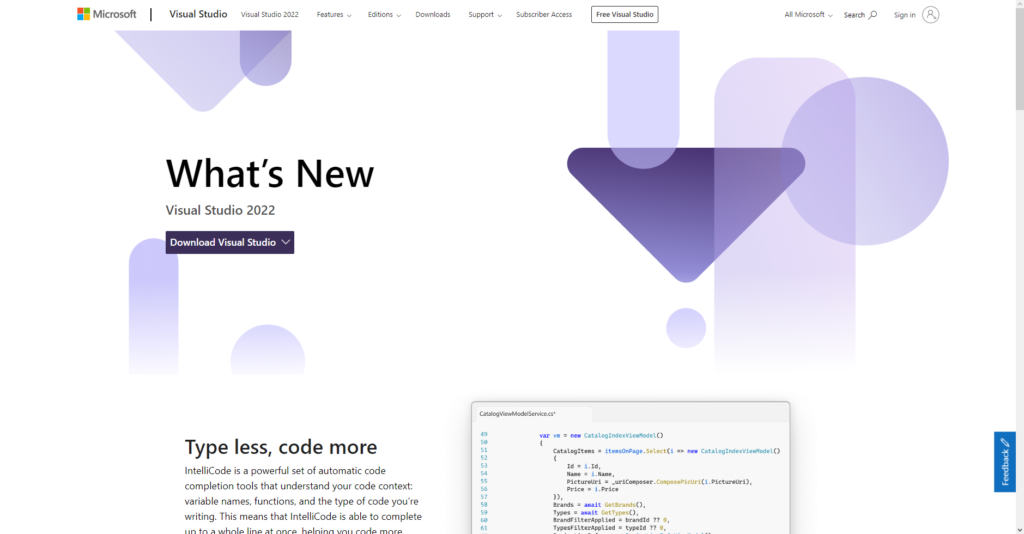 Visual Studio Download Page